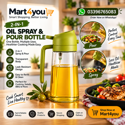 2-in-1 Oil Spray & Pour Bottle